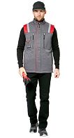 Жилет мужской утепленный рабочий 'Авангард' серый-красный